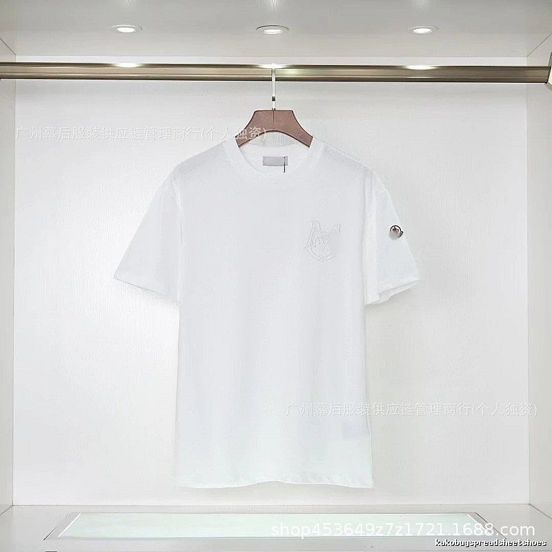Moncler Embroidered Collection Casual-style White T-Shirt
