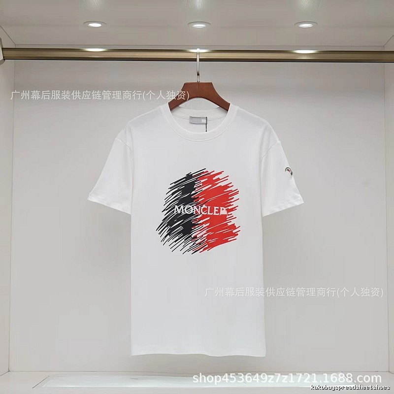 Moncler Graffiti Casual Style White Short-sleeve T-shirt