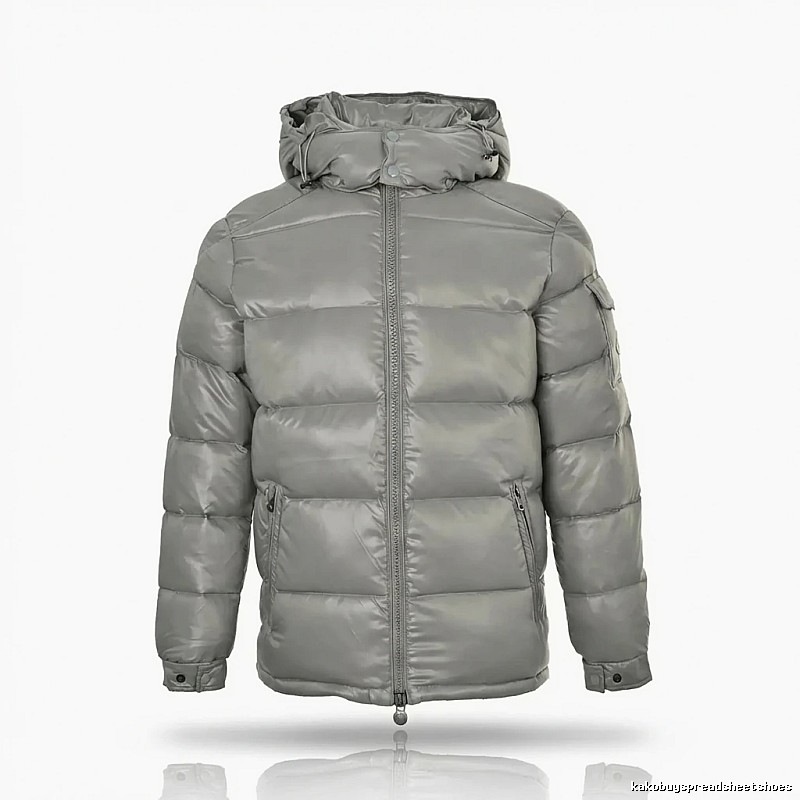 Moncler hooded fashionable grey down jacket