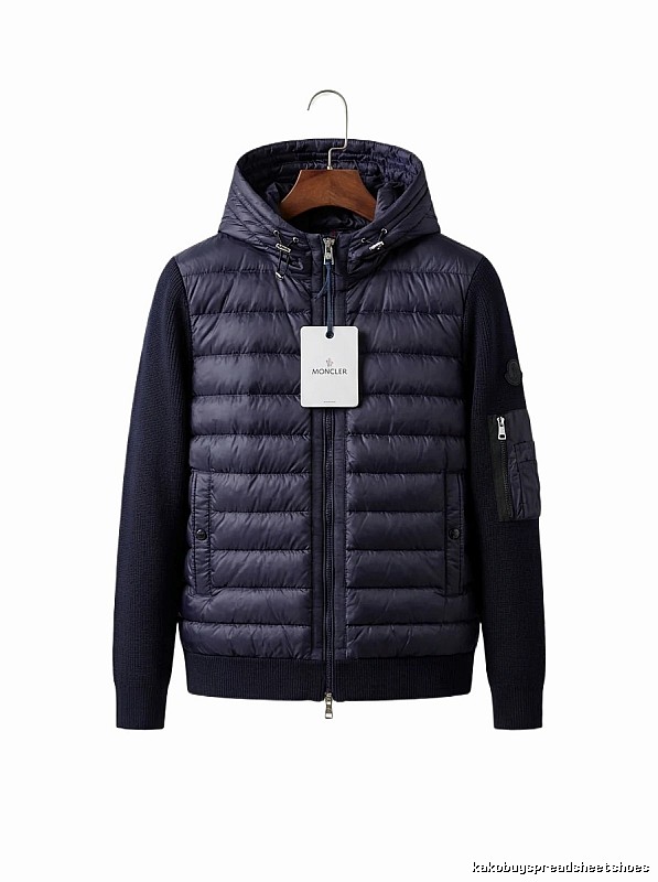 Moncler hooded fashionable purple down jacket