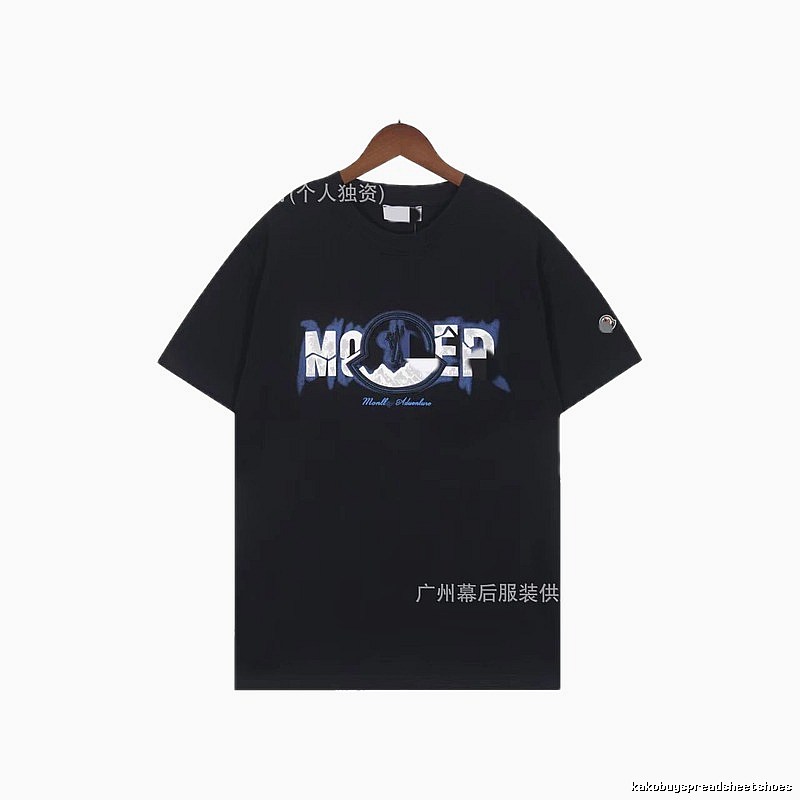 Moncler Letter Print Casual Black T-Shirt