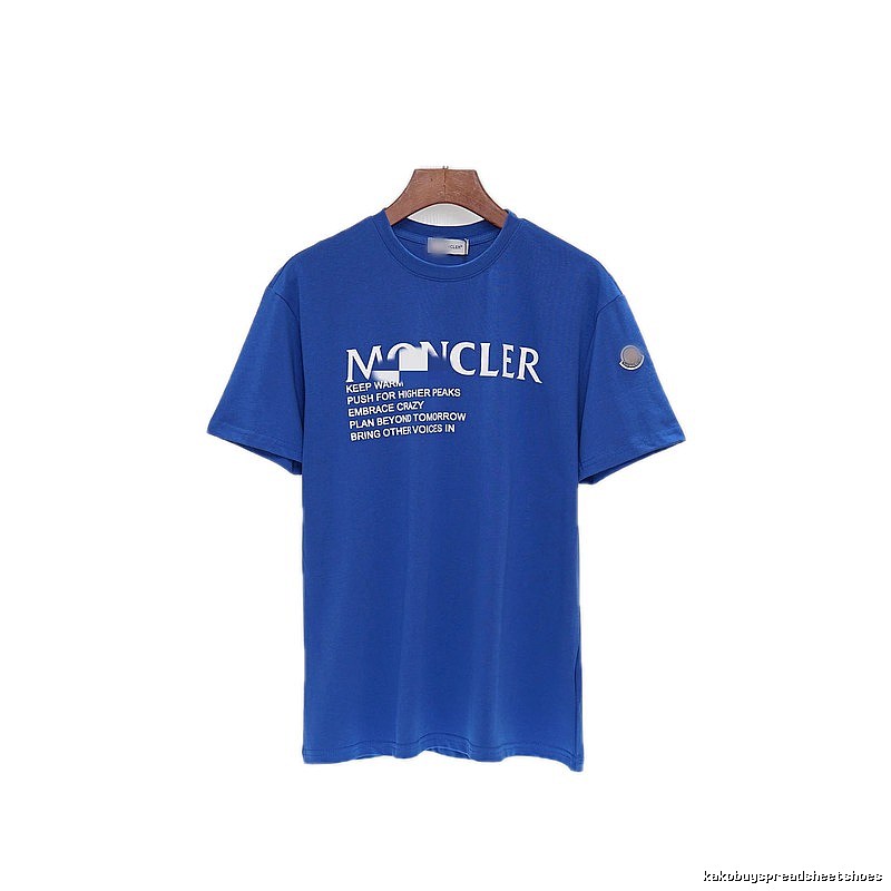 Moncler Letter Print Casual Blue Short-sleeve T-shirt