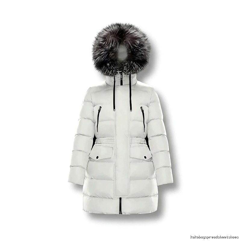 Moncler long fashion white down jacket