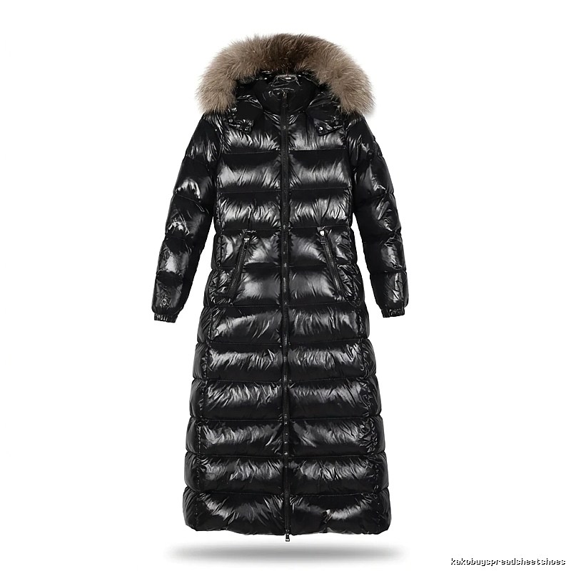 Moncler long shiny black down jacket