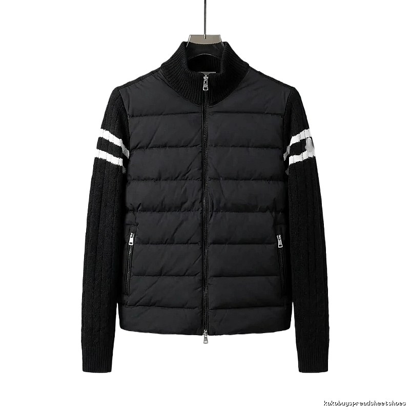 Moncler patchwork stylish black coat