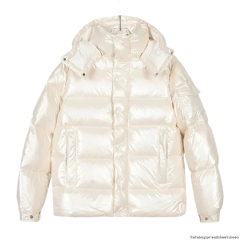 Moncler pearlescent white down jacket