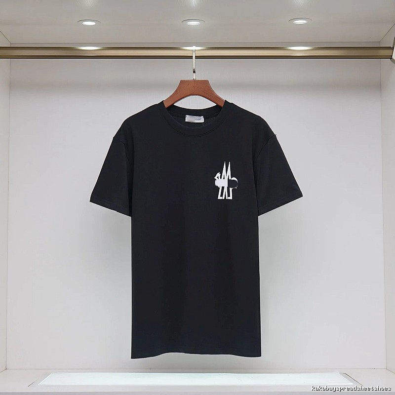 Moncler Print Collection Casual Style Black T-Shirt