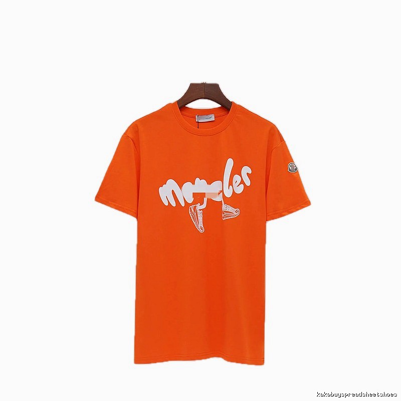 Moncler Printed Casual-style Orange Short-sleeve T-shirt