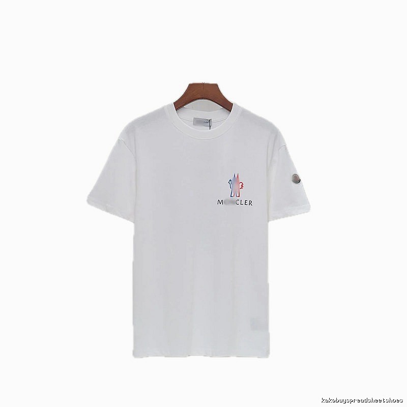 Moncler Printed Casual Style White Short-sleeve T-shirt