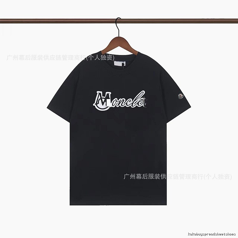 Moncler Printed Collection Streetwear Style Black T-Shirt