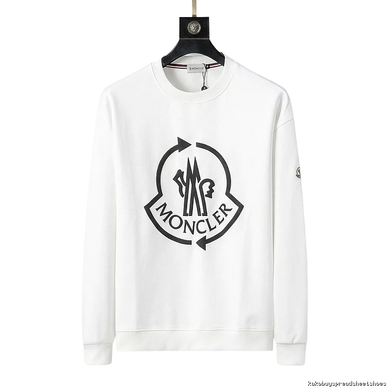 Moncler Round - neck Trendy and Cool White Sweatshirt