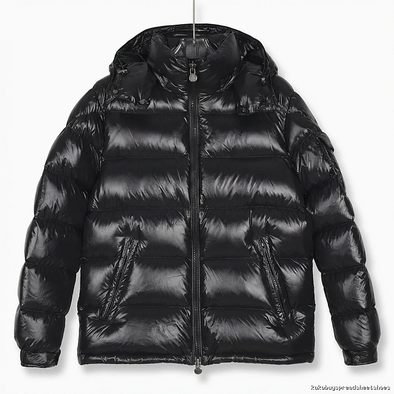 Moncler shiny black down jacket