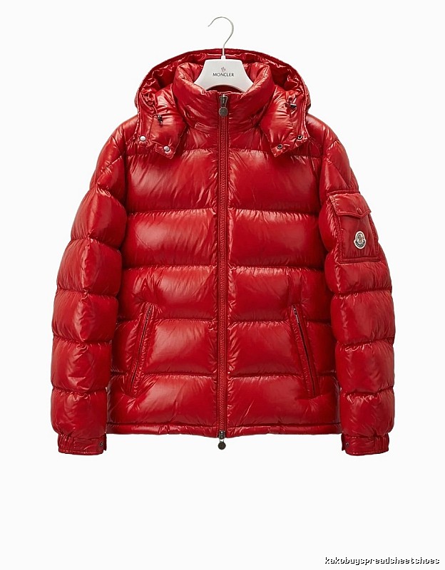 Moncler shiny red down jacket