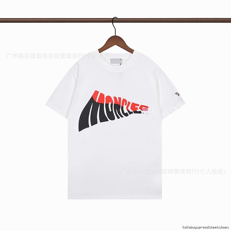 Moncler Trendy Printed White Short-sleeve T-shirt