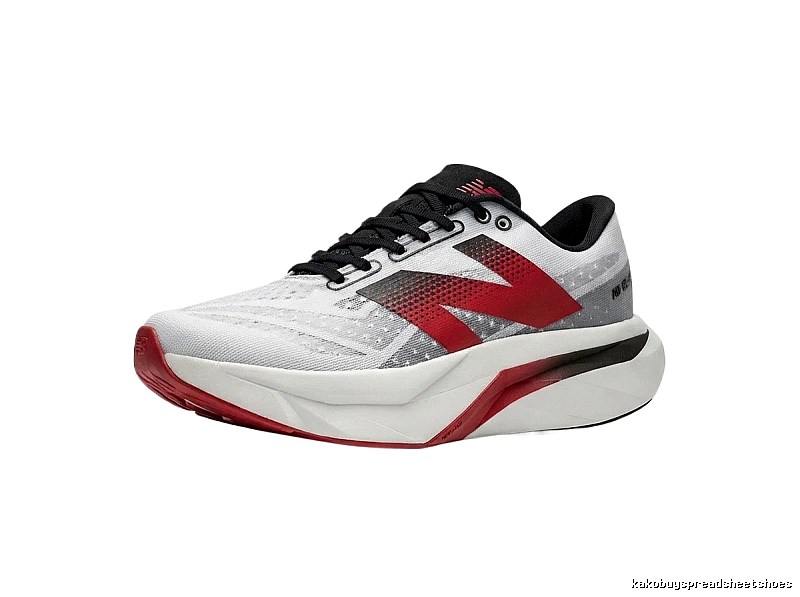 New Balance Racing Style White and Red Running Shoes