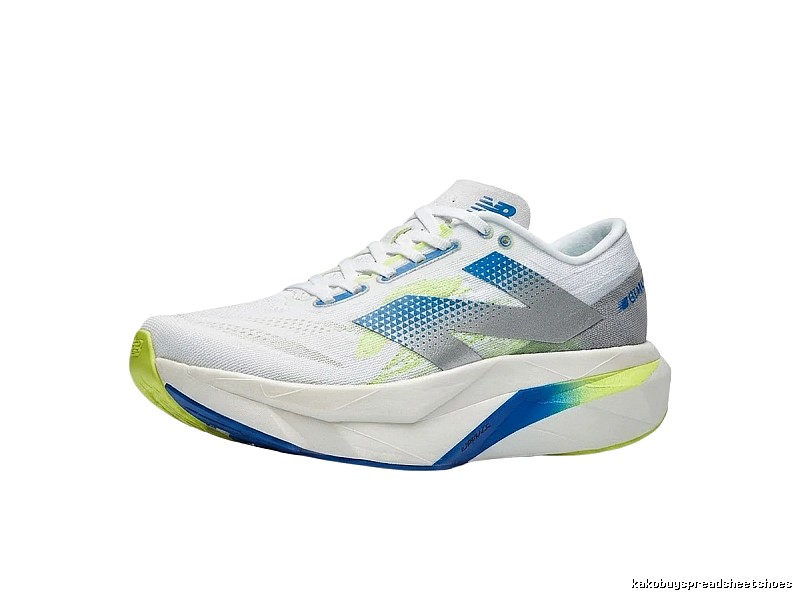 New Balance retro-style blue and white running shoes
