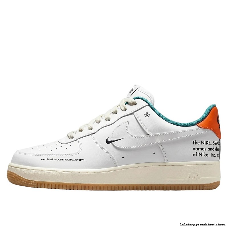 Nike Air Force 1 Simple White and Orange Shoes