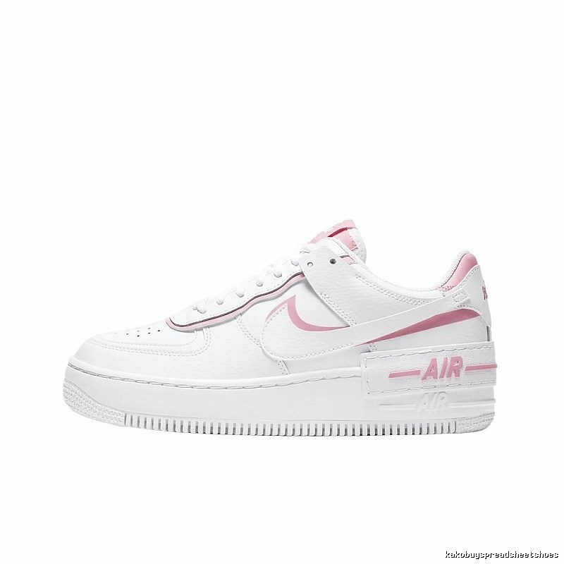 Nike Air Force 1 white and pink sports shoes