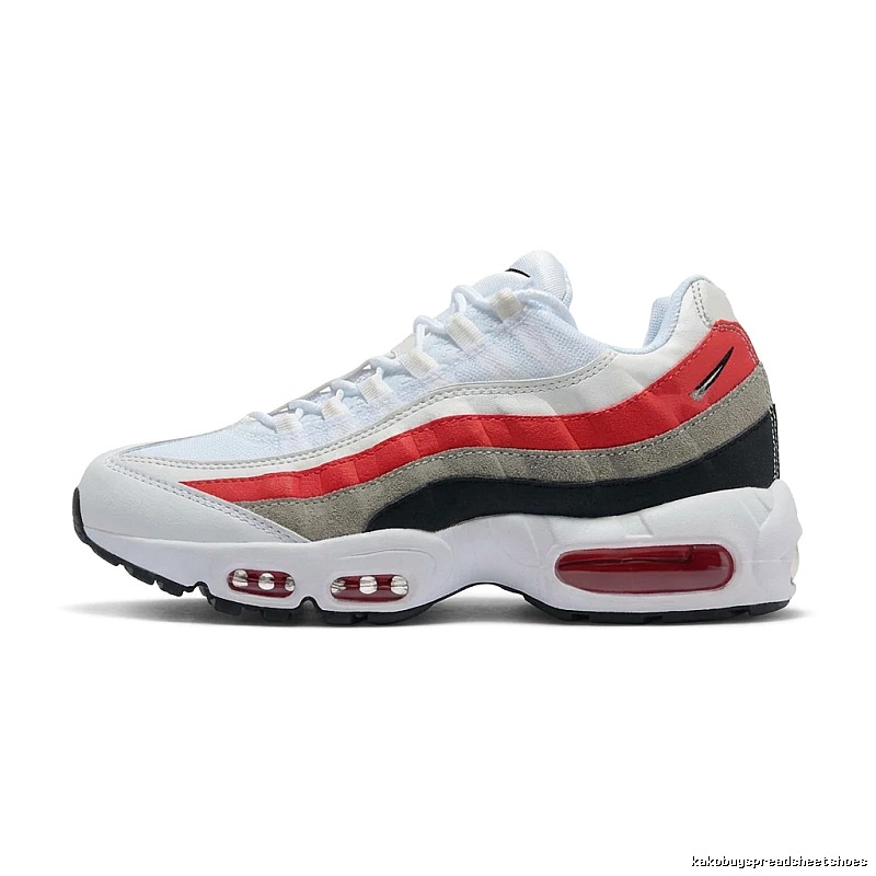 Nike Air Max 95 Retro Style White and Red Shoes