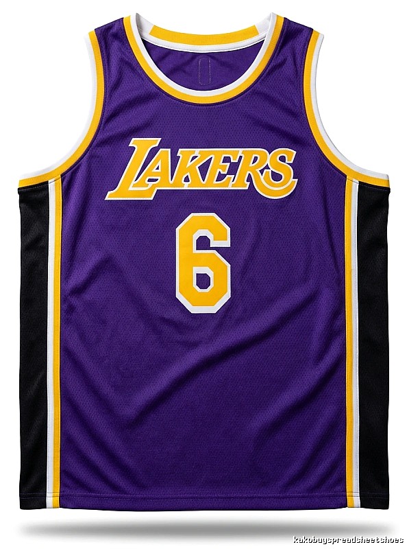 Nike LeBron James purple and gold Lakers jersey
