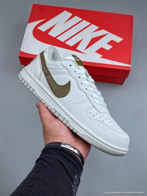 Nike Low-Top Sneakers, Clean Low Profile in White and Olive
