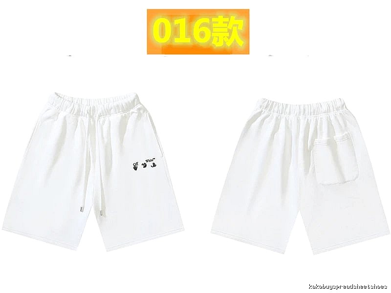 Off-White 016 Style Simple White Shorts