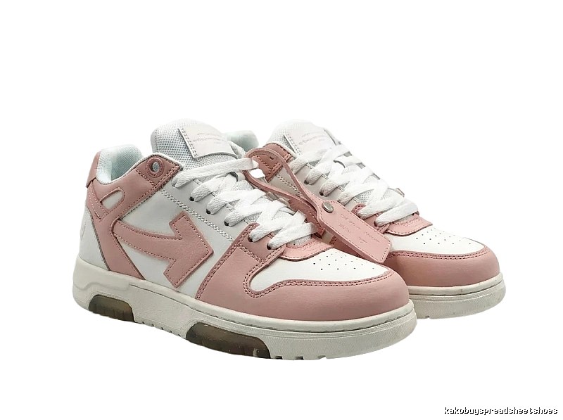 Off-White casual style pink and white sneakers