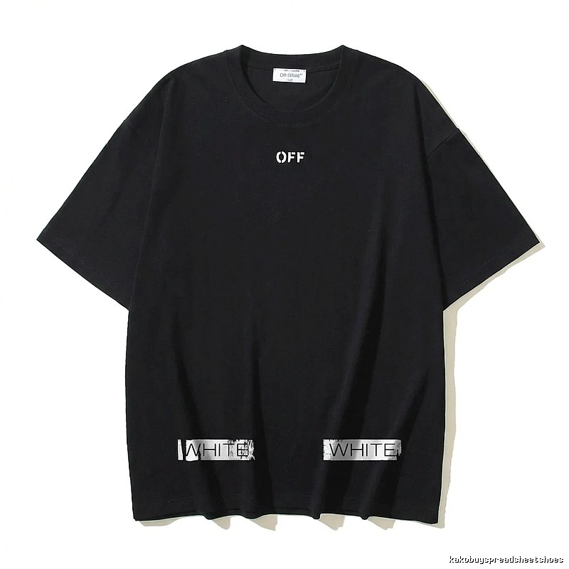 Off-White minimalist style black T-shirt