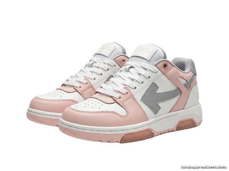 Off-White Pink and White Casual Sports Shoes