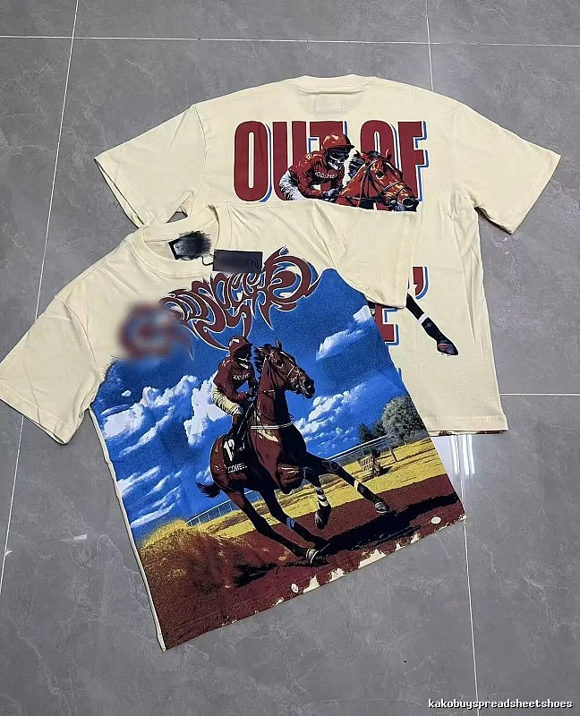 Off-white Vintage GOD Horse Racing Print T-Shirt