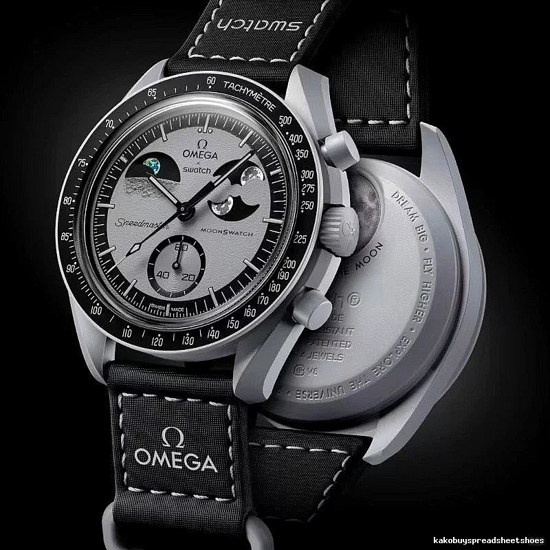 Omega Black Strap Chronograph Watch for Photo Ready Styling