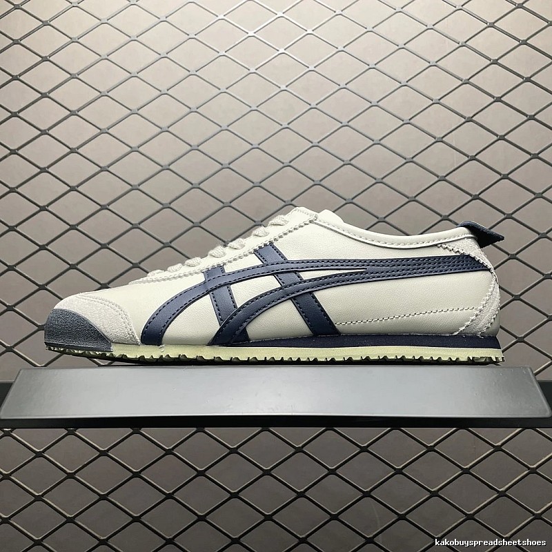 Onitsuka Tiger Low-Top Sneakers, White and Navy and Retro Court Shape