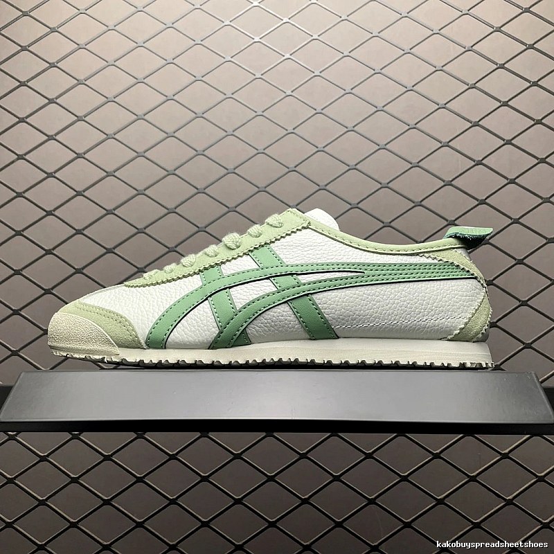 Onitsuka Tiger Low-Top Sneakers with Slim Sport Lines in White and Mint