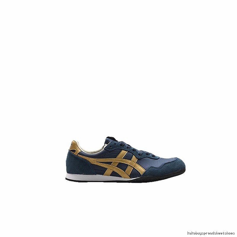 Onitsuka Tiger retro-style blue and gold sports shoes