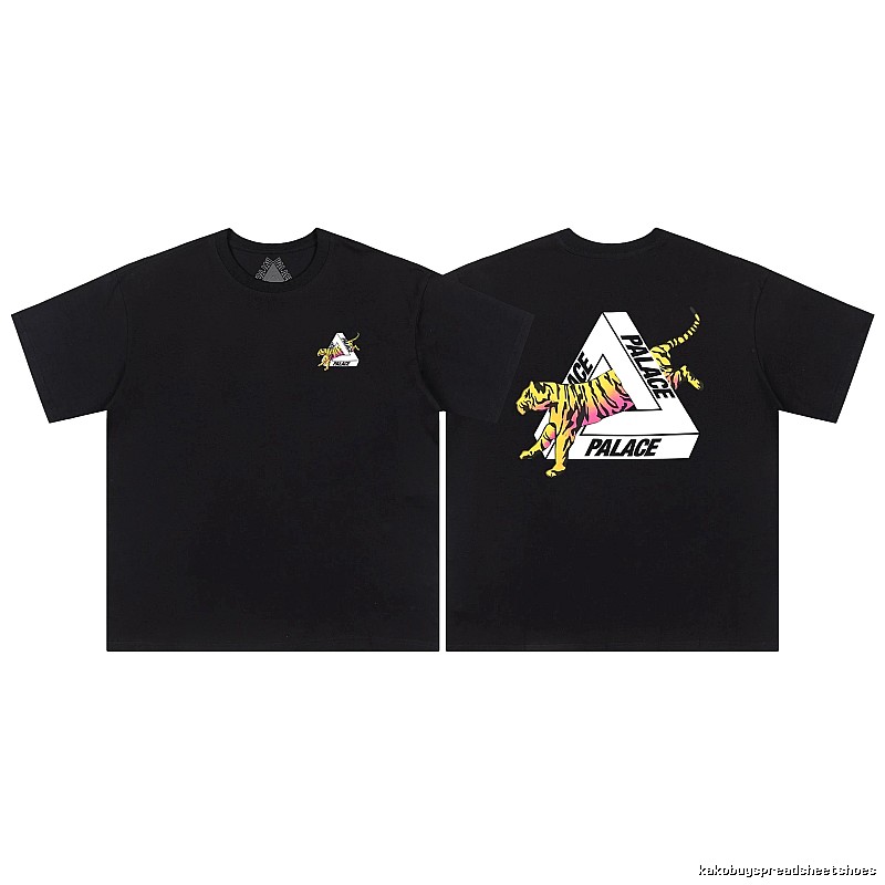 Palace Triangle Tiger Print Street Style Black T-shirt