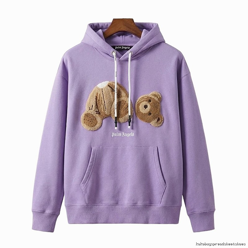 Palm Angels Bear Trend Brand Light Purple Sweatshirt
