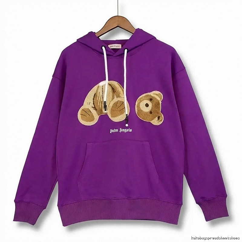 Palm Angels Bear Trend Brand Purple Sweatshirt