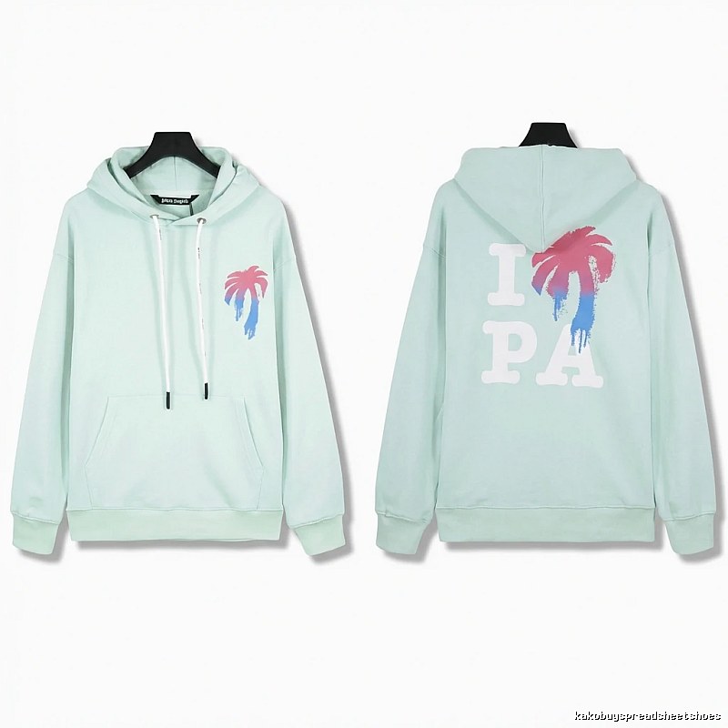 Palm Angels Palm Print Trendy Brand Light Blue Sweatshirt