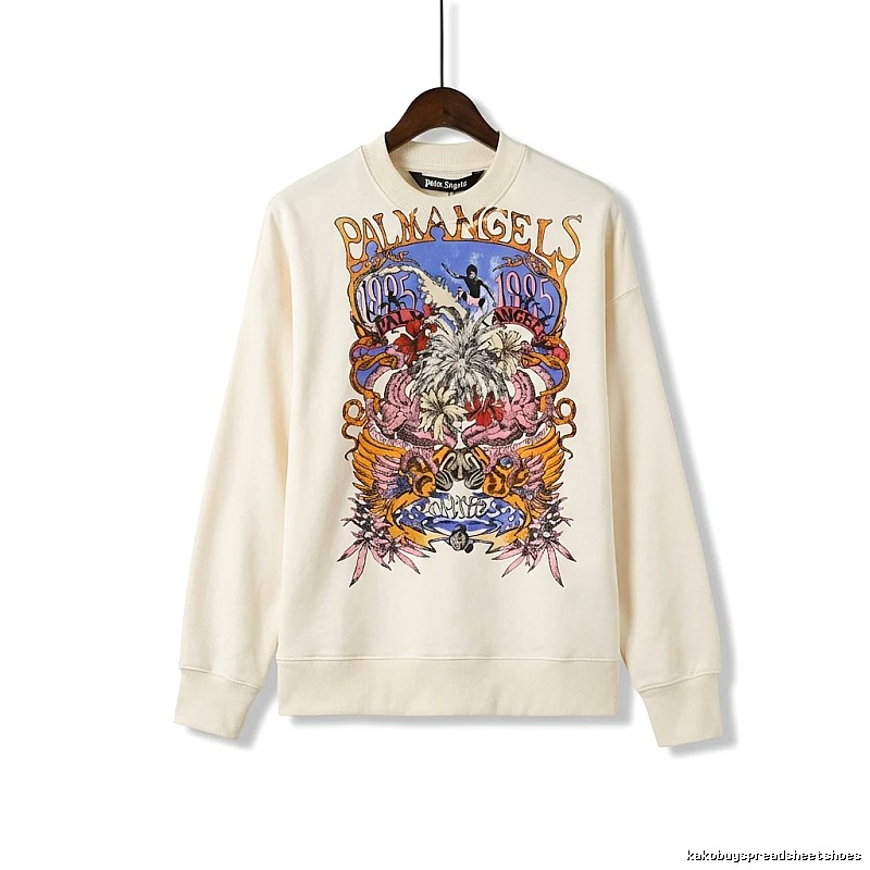 Palm Angels Retro Style Off-white Sweatshirt