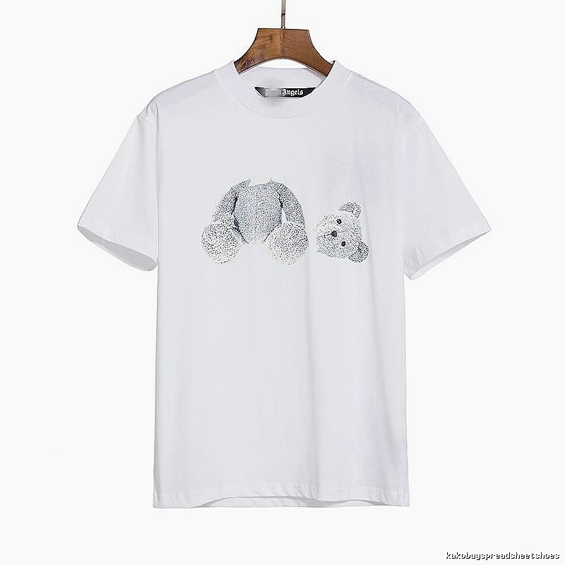 Palm Angels Travel Bear graphic T-shirt White Colorful Bear with Soft Visual Tone