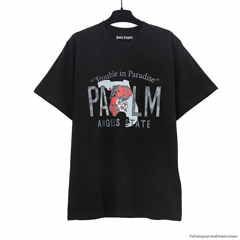 Palm Angels Travel Logo T-shirt White Palm Tree with Modern Look