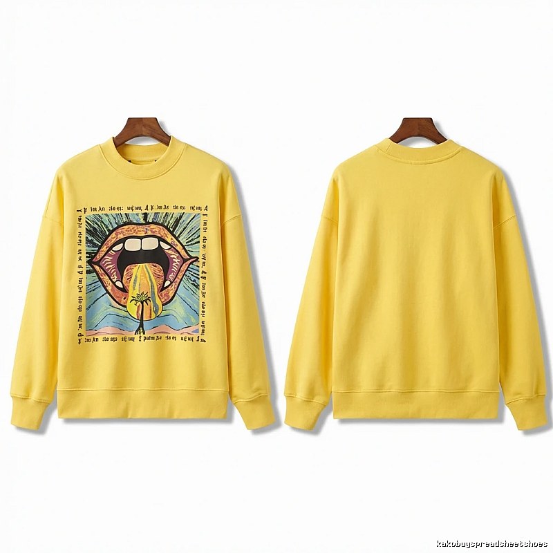 Palm Angels Trendy Yellow Sweatshirt