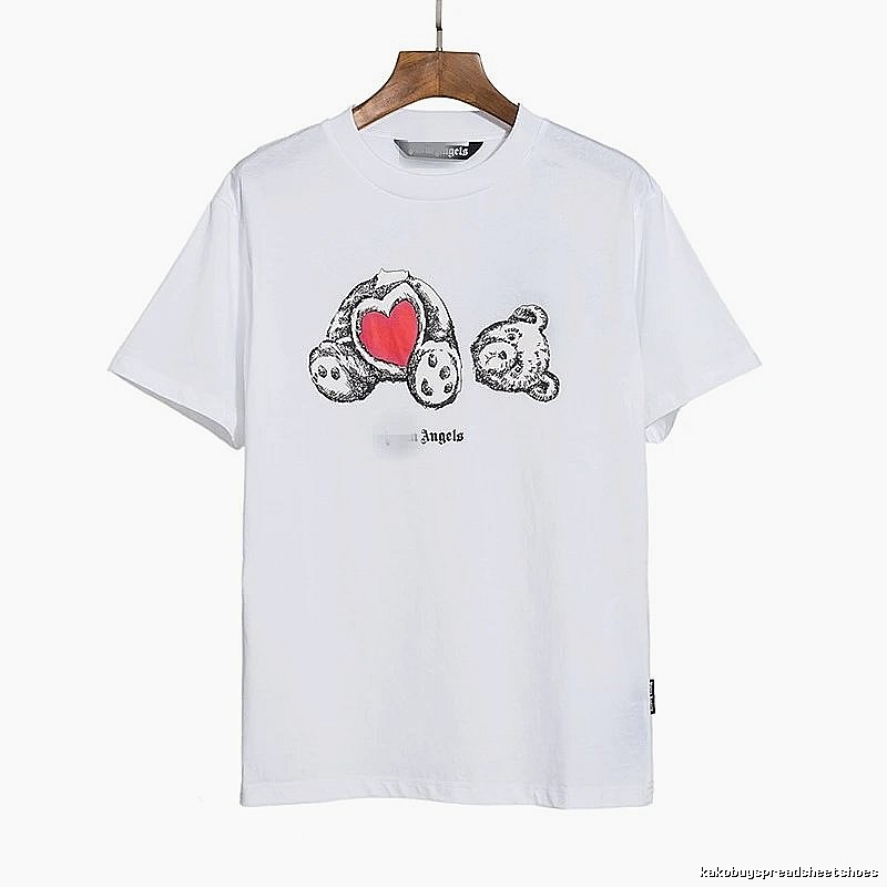 Palm Angels Urban Bear graphic T-shirt White Colorful Bear with Statement Pattern
