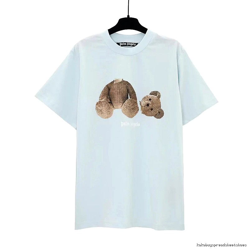 Palm Angels Weekend Bear graphic T-shirt White Colorful Bear for Weekend Wear