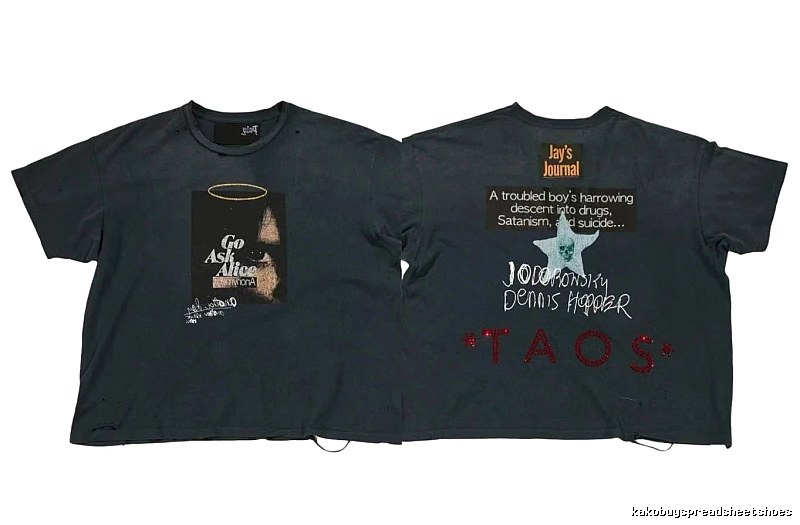 Paly Hollywood Distressed Dark Charcoal Gray Printed T-shirt