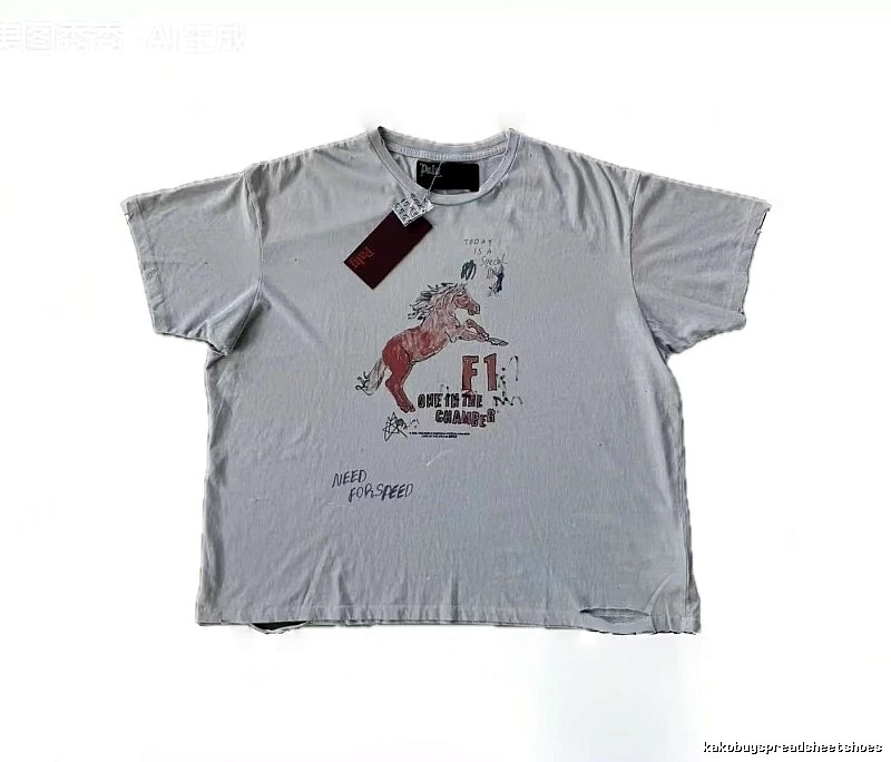 Paly Hollywood F1 Red Horse Vintage Light Grey T-Shirt