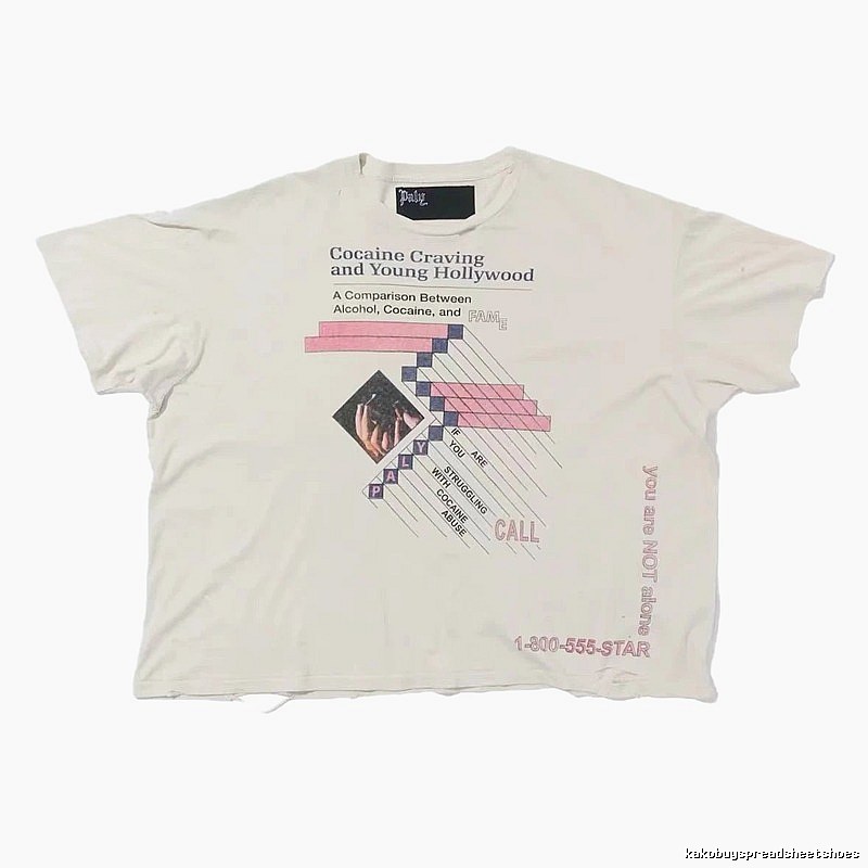Paly Hollywood Printed Vintage Off-white Short Sleeve T-shirt