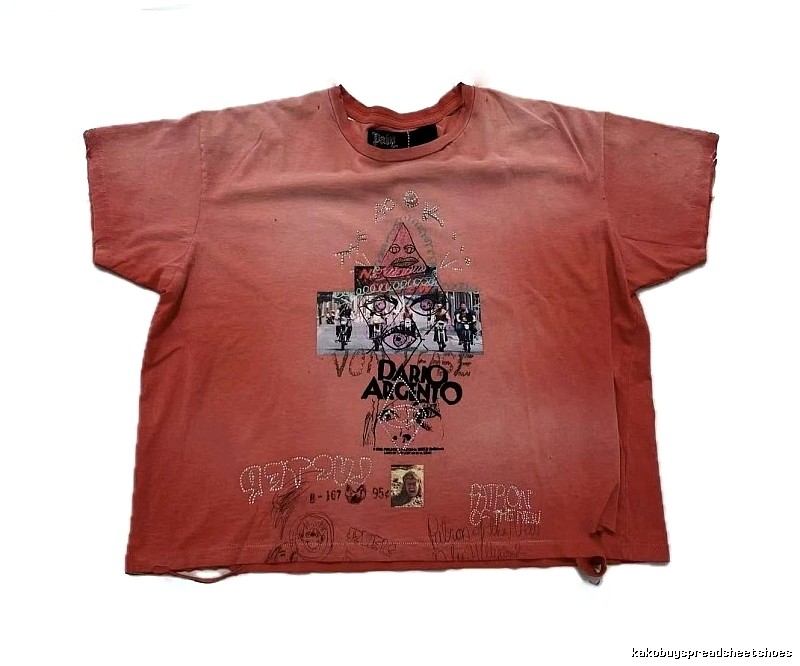 Paly Hollywood Vintage Distressed Dirty Orange Printed T-Shirt