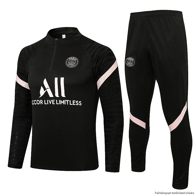 Paris Saint-Germain 2021-22 Black Training Tracksuit Set Everyday Rotation