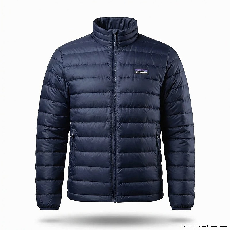 Patagonia's warm series dark blue cotton-padded jacket